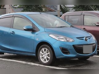 Example photo: blue Mazda Demio